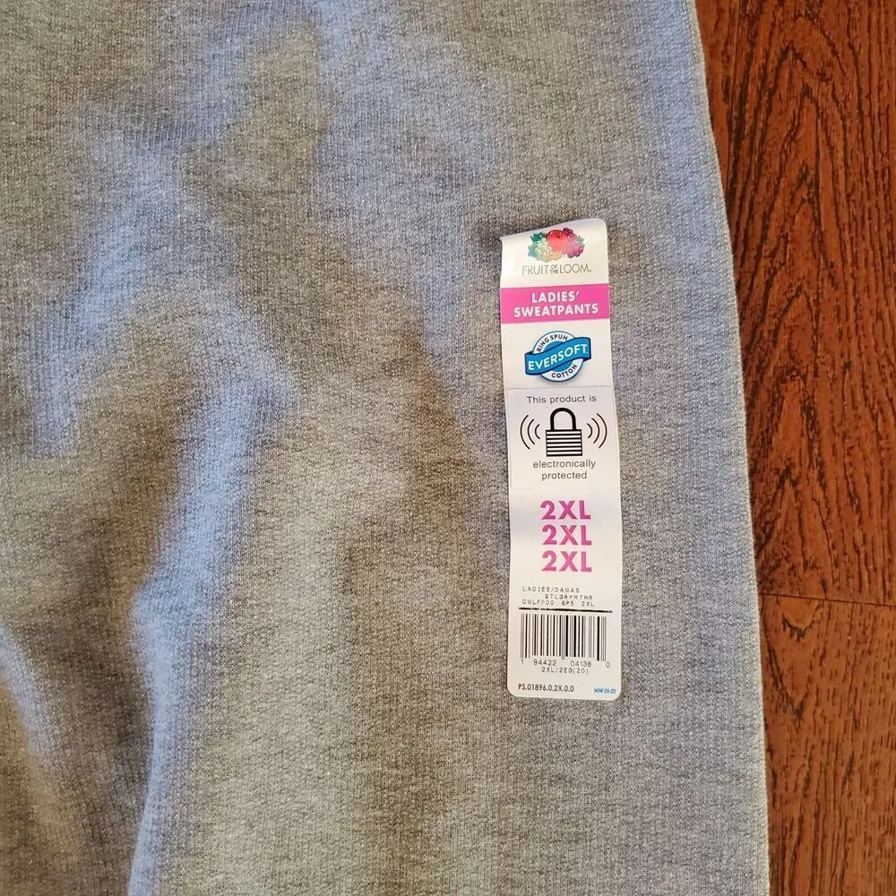 NWT Fruit Of The Loom Womens Sz 2XL Eversoft Essentials Live In Open Bottom Pant